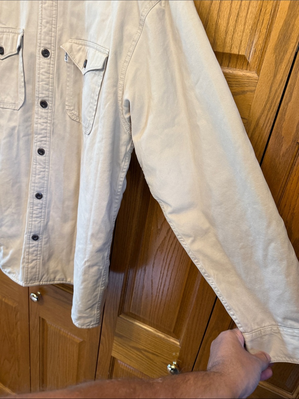 Levi's Light Tan Button-Front Worker Shirt Jacket - Picture 5 of 15